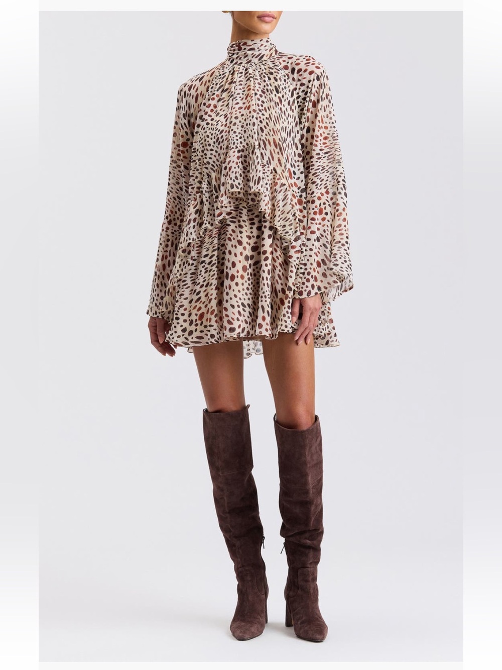Avec Les Filles Ruffled Mini Dress